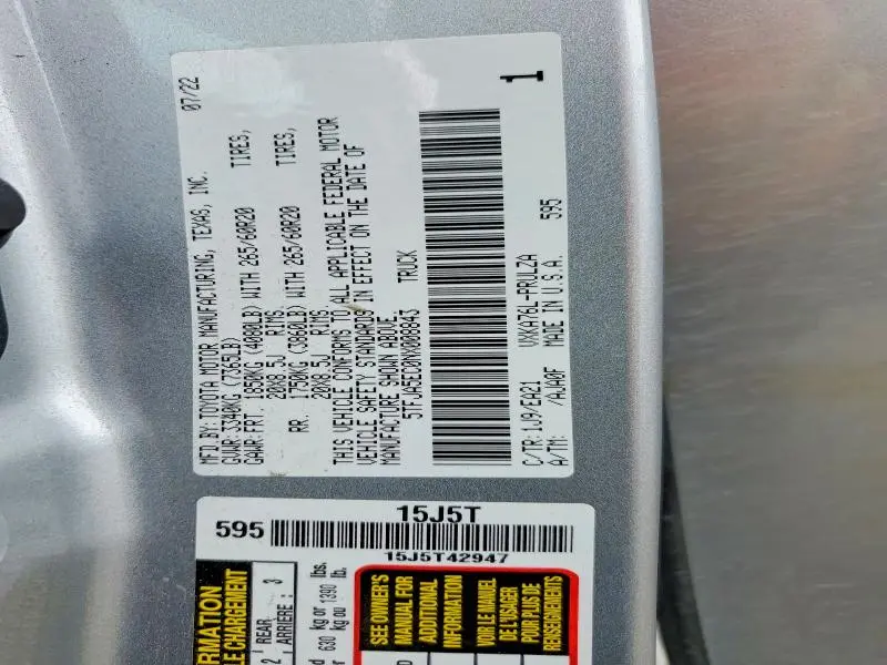 2022 TOYOTA TUNDRA CREWMAX LIMITED  