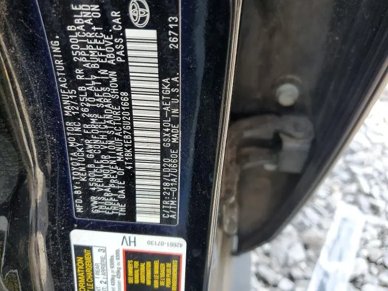 2016 TOYOTA AVALON XLE  
