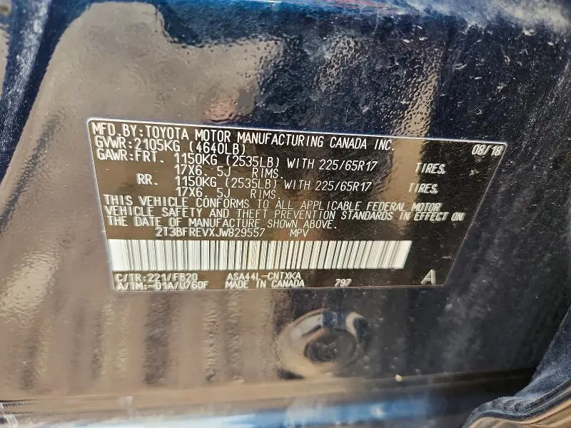 2018 TOYOTA RAV4 LE  