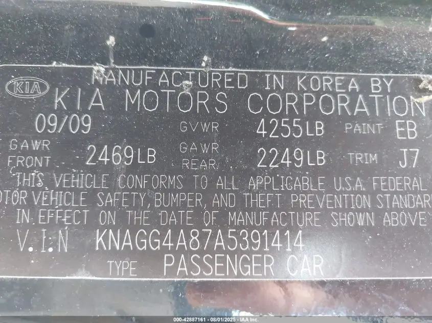 2010 KIA OPTIMA LX