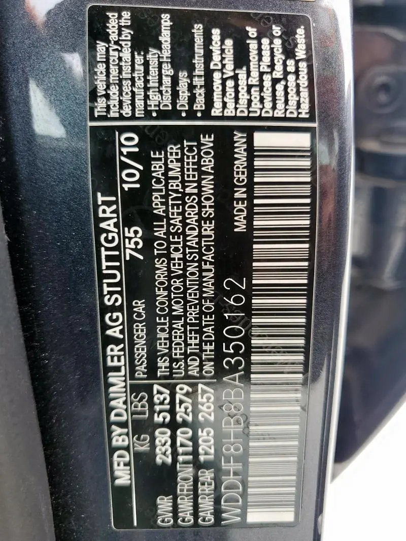 2011 MERCEDES-BENZ E 350 4MATIC  