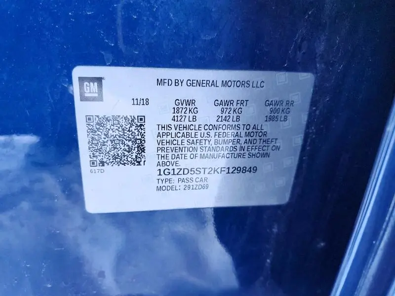 2019 CHEVROLET MALIBU LT  