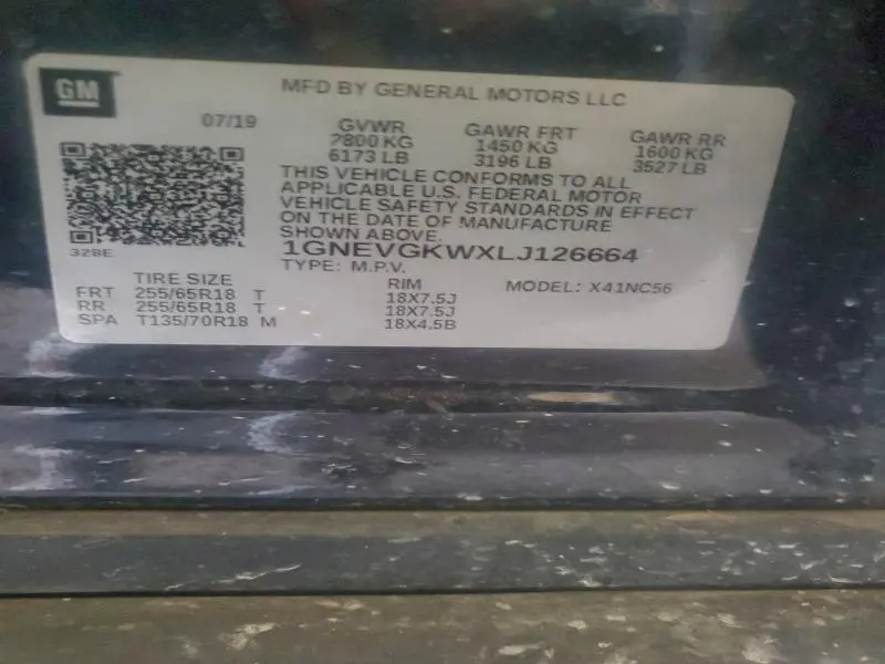 2020 CHEVROLET TRAVERSE LT  