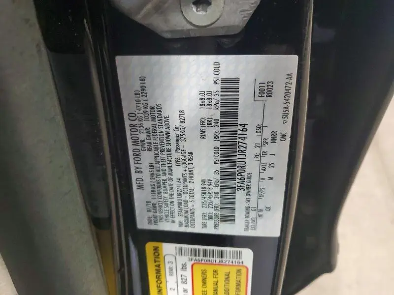 2018 FORD FUSION TITANIUM  