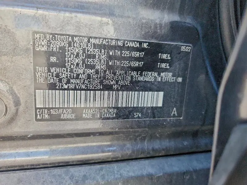 2022 TOYOTA RAV4 XLE  