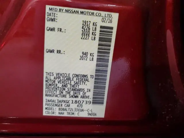 2016 NISSAN ALTIMA 2.5