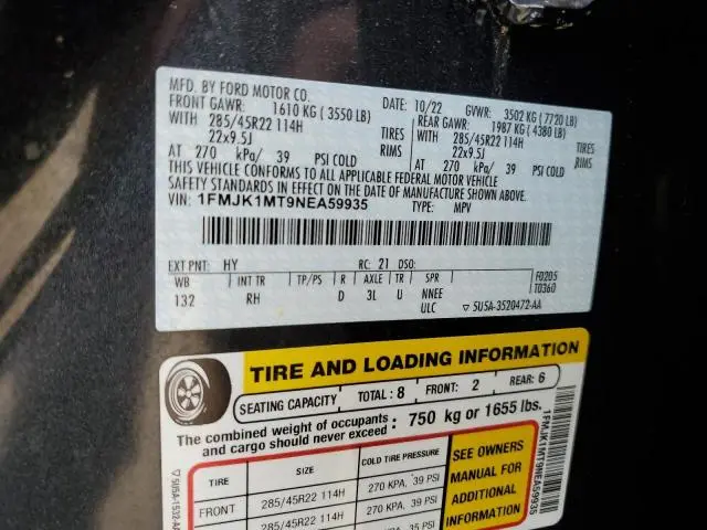 2022 FORD EXPEDITION MAX PLATINUM  