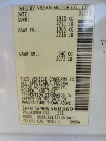 2013 NISSAN ALTIMA 2.5  