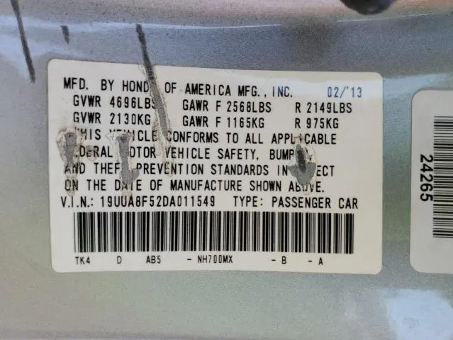 2013 ACURA TL TECH  