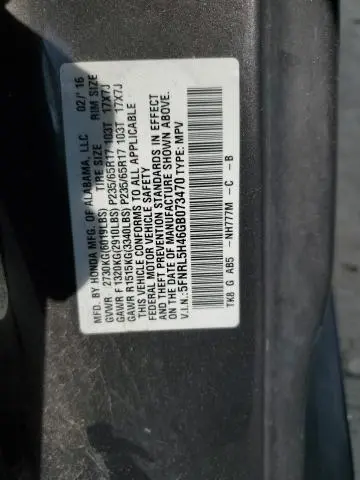 2016 HONDA ODYSSEY EX  