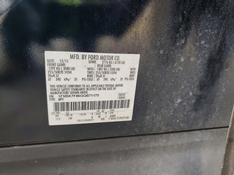2016 FORD EXPLORER LIMITED  