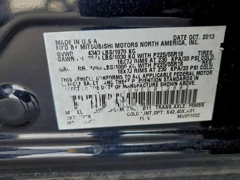 2014 MITSUBISHI OUTLANDER SPORT ES  