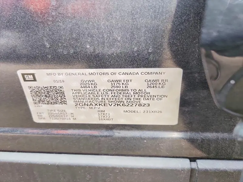 2019 CHEVROLET EQUINOX LT  