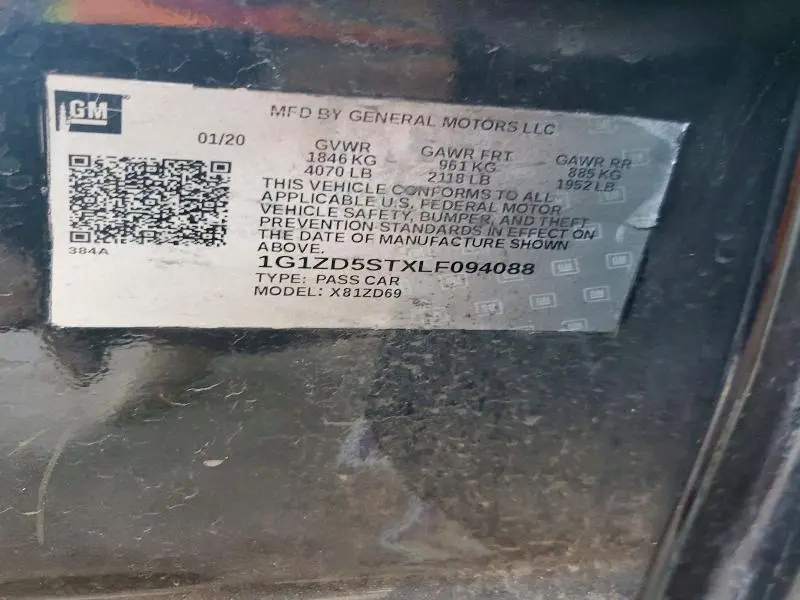 2020 CHEVROLET MALIBU LT  