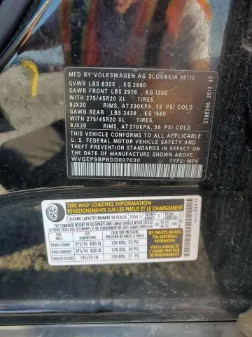 2013 VOLKSWAGEN TOUAREG V6 TDI  