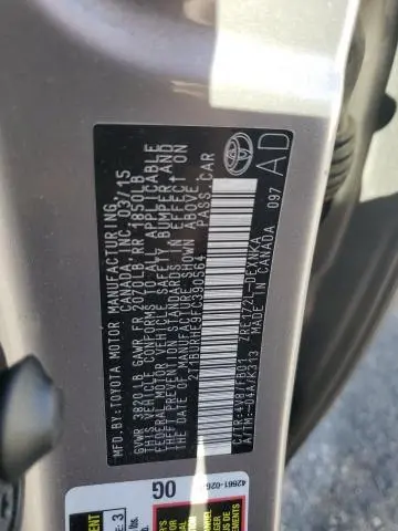 2015 TOYOTA COROLLA L  