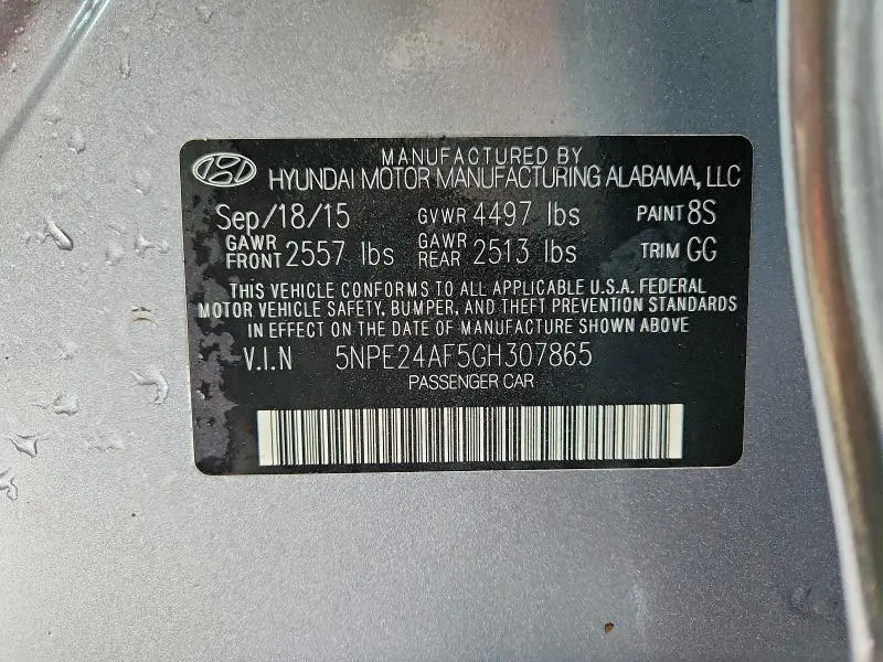 2016 HYUNDAI SONATA SE  