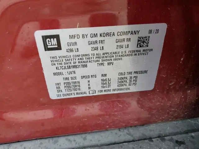 2021 CHEVROLET TRAX 1LT  