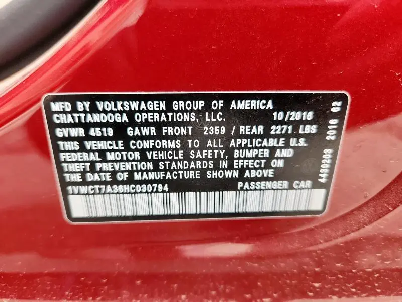 2017 VOLKSWAGEN PASSAT SEL PREMIUM  
