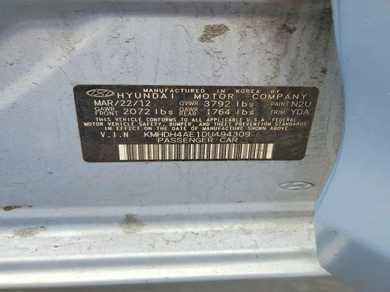 2013 HYUNDAI ELANTRA GLS  