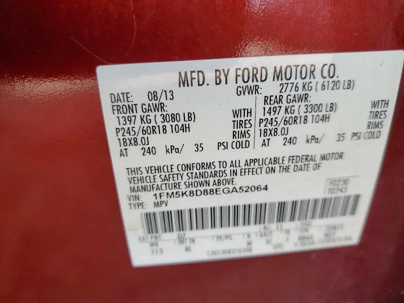 2014 FORD EXPLORER XLT  