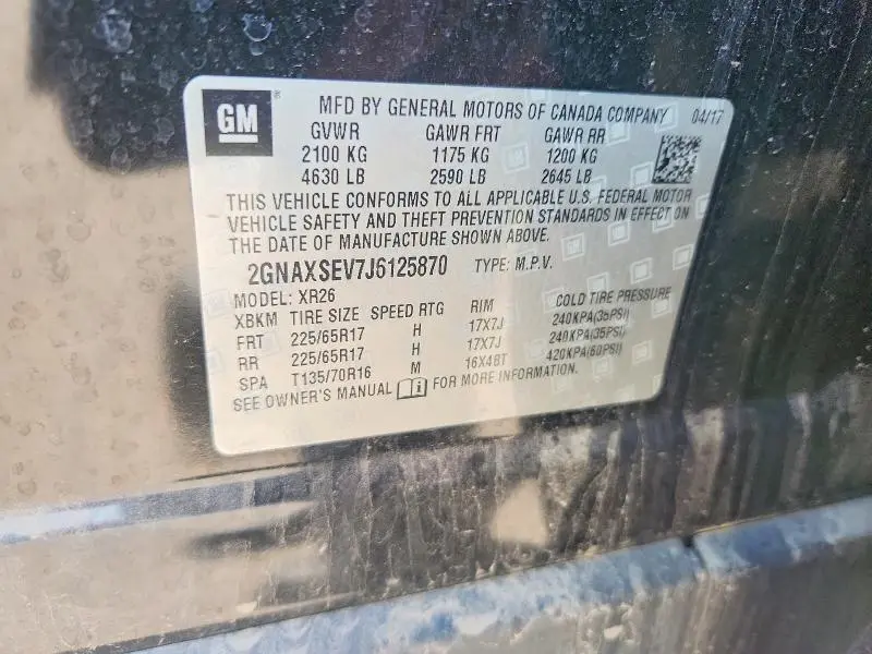 2018 CHEVROLET EQUINOX LT  