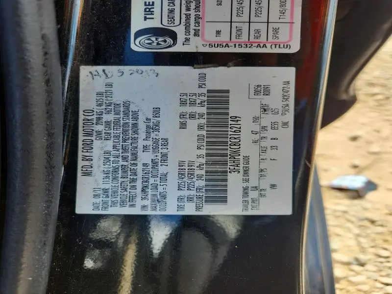 2012 FORD FUSION SPORT  