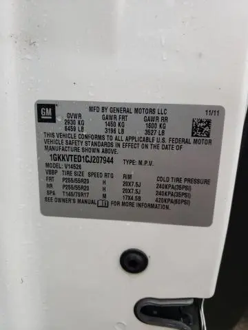 2012 GMC ACADIA DENALI