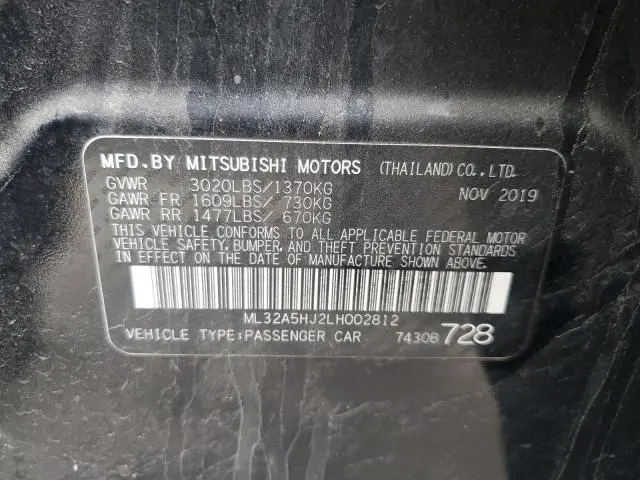2020 MITSUBISHI MIRAGE LE  