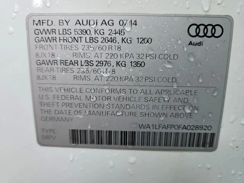 2015 AUDI Q5 PREMIUM PLUS  