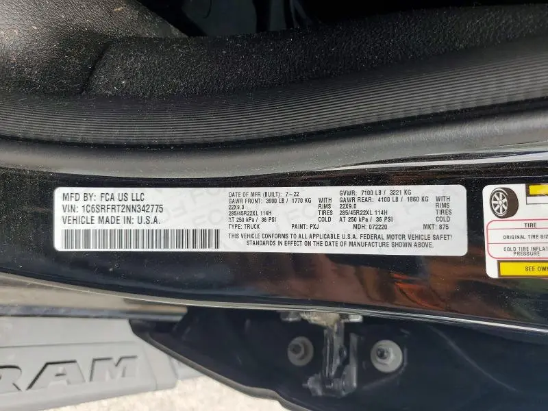2022 RAM 1500 LARAMIE  