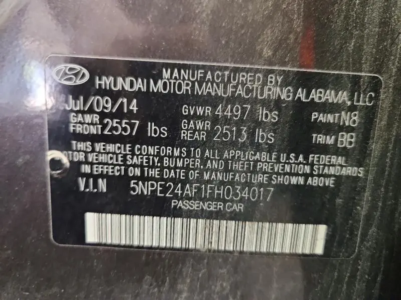 2015 HYUNDAI SONATA SE  