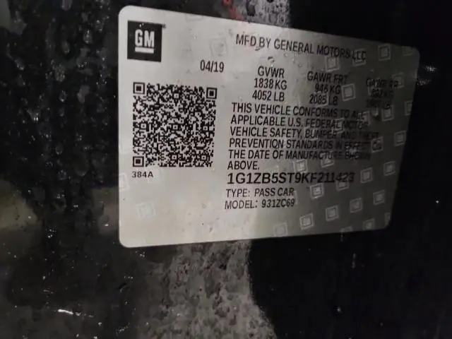 2019 CHEVROLET MALIBU LS  