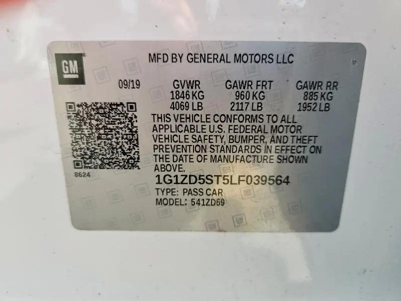 2020 CHEVROLET MALIBU LT  