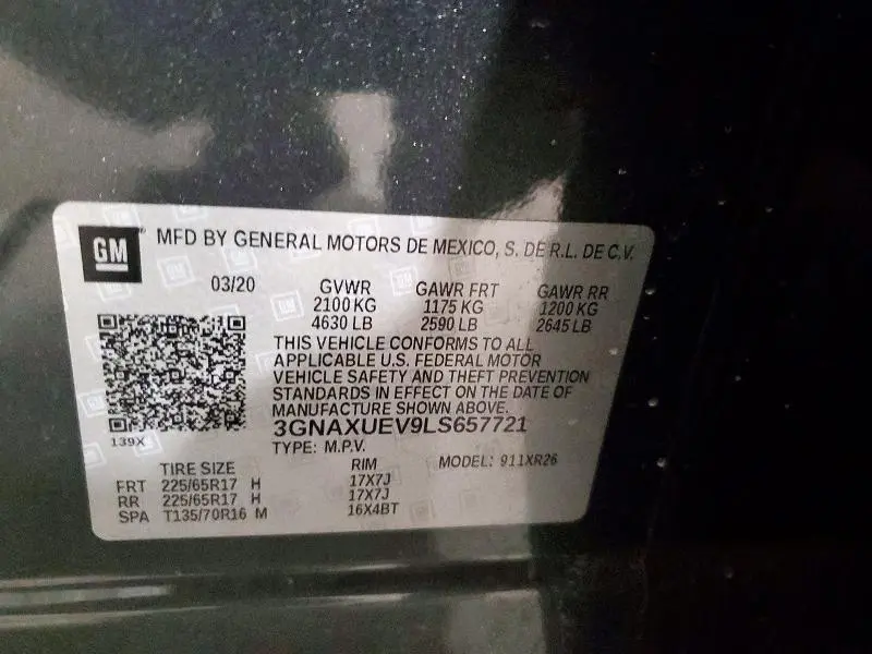 2020 CHEVROLET EQUINOX LT  