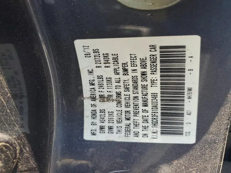 2013 HONDA ACCORD EXL  