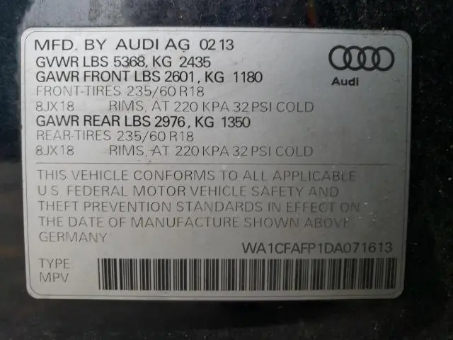 2013 AUDI Q5 PREMIUM  