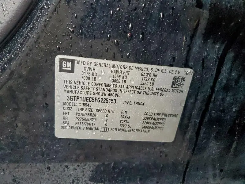 2015 GMC SIERRA C1500 SLE  