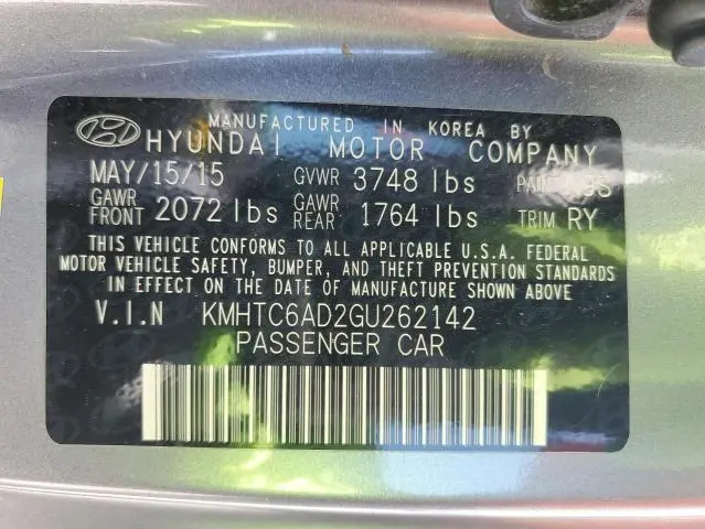 2016 HYUNDAI VELOSTER   