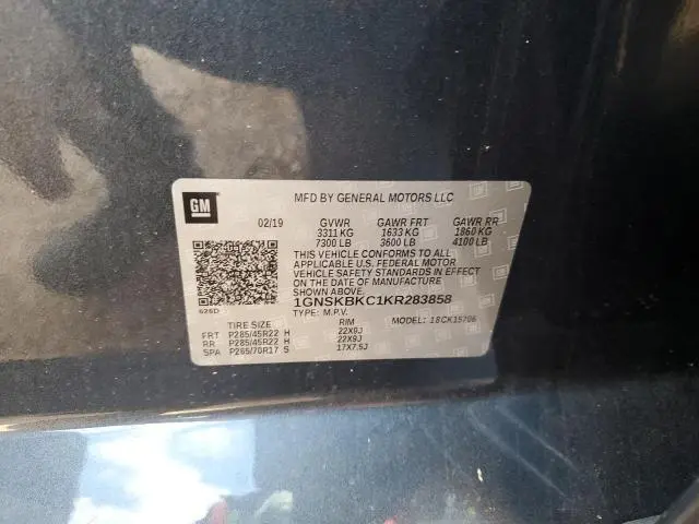 2019 CHEVROLET TAHOE K1500 LT  