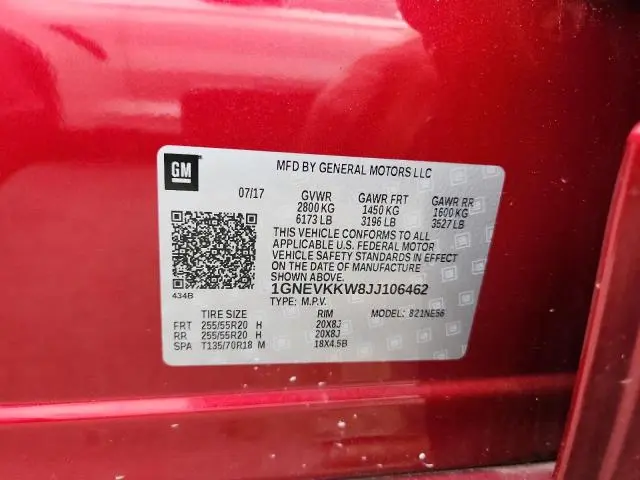 2018 CHEVROLET TRAVERSE HIGH COUNTRY  