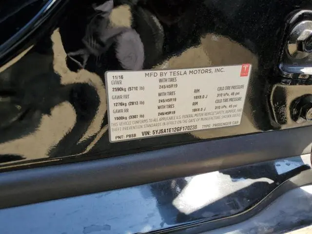 2016 TESLA MODEL S   
