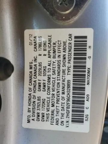 2012 HONDA CIVIC EXL  