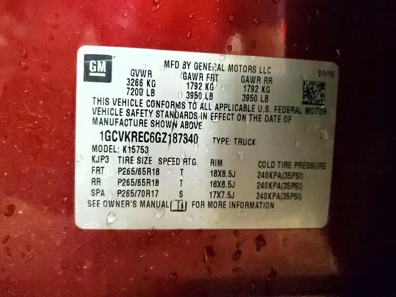 2016 CHEVROLET SILVERADO K1500 LT  