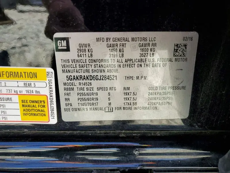 2016 BUICK ENCLAVE   