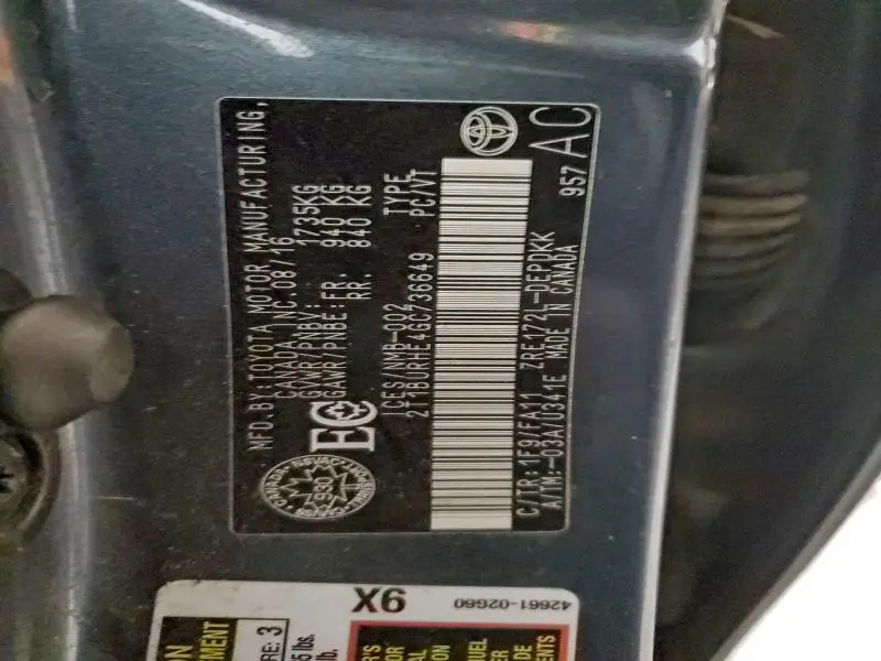 2016 TOYOTA COROLLA L  