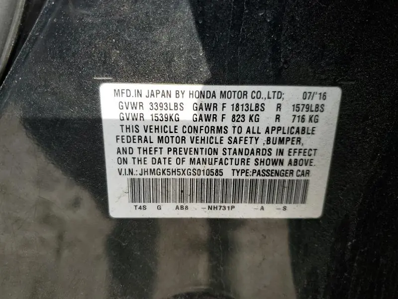 2016 HONDA FIT LX