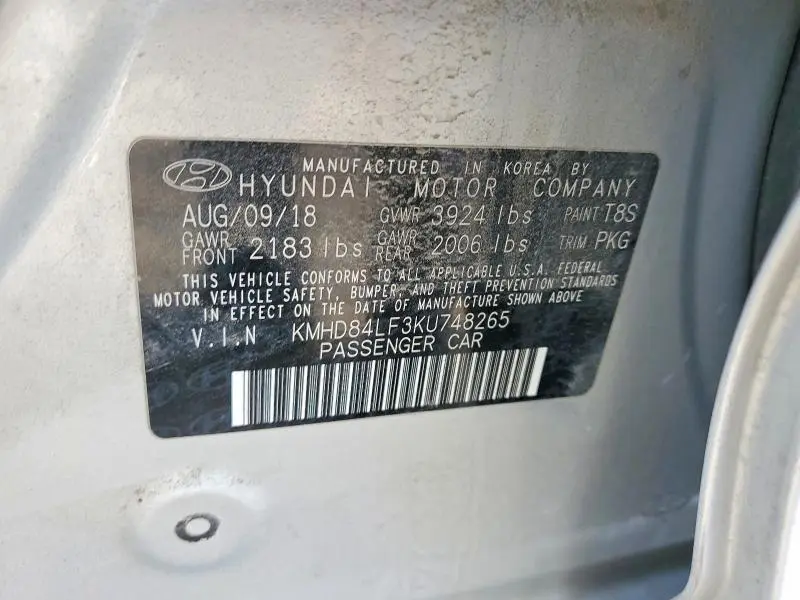 2019 HYUNDAI ELANTRA SEL  