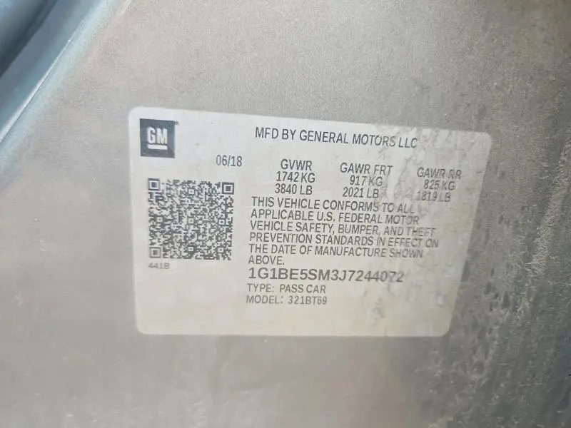 2018 CHEVROLET CRUZE LT  