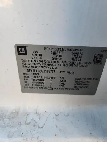 2016 GMC SIERRA K1500  